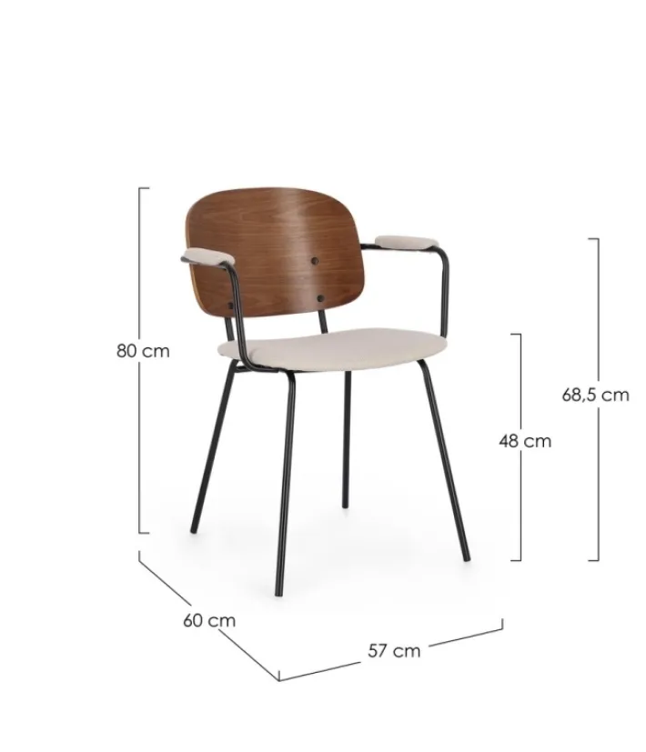 Bizzotto Sedie>SEDIA IN TESSUTO BEIGE - SIENNA