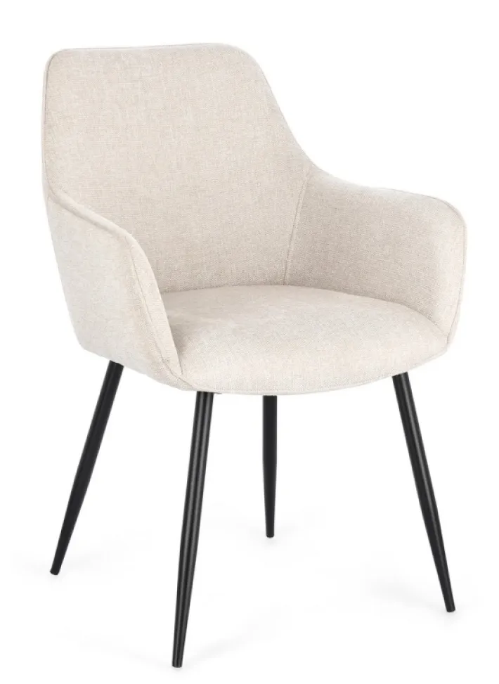 Bizzotto Sedie>SEDIA IN TESSUTO BEIGE- CORA