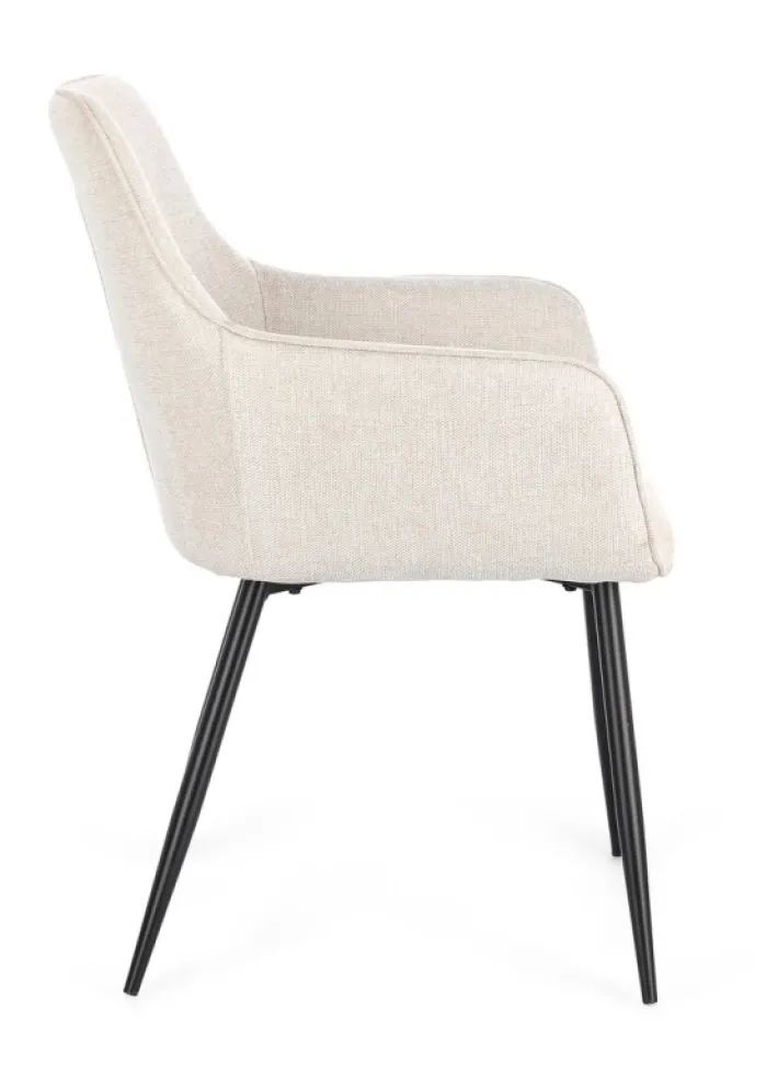 Bizzotto Sedie>SEDIA IN TESSUTO BEIGE- CORA