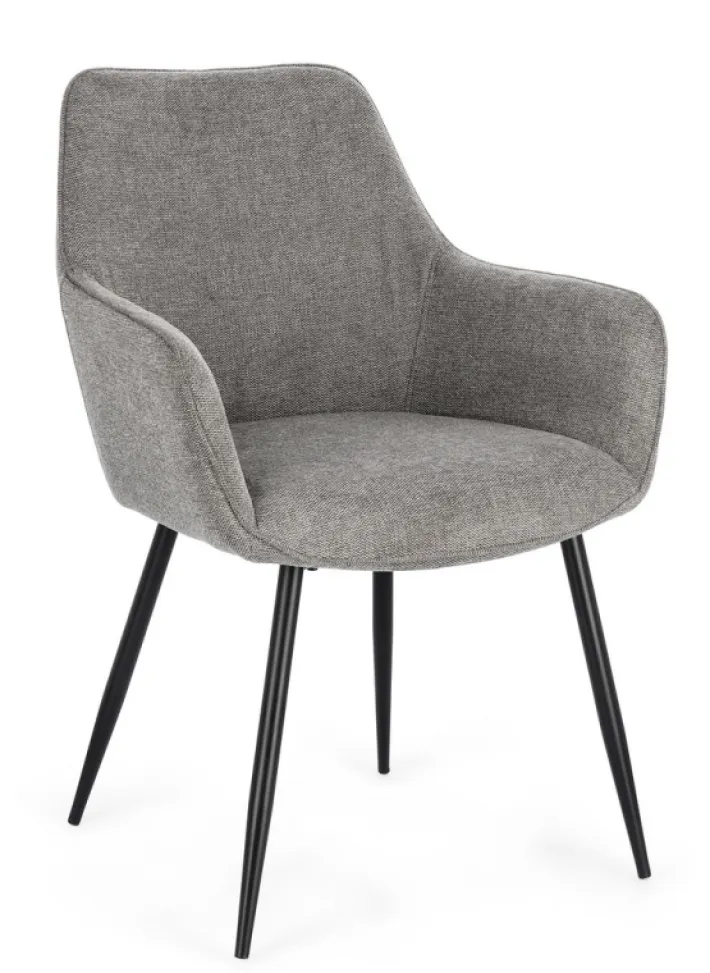 Bizzotto Sedie>SEDIA IN TESSUTO GRIGIO SCURO - CORA