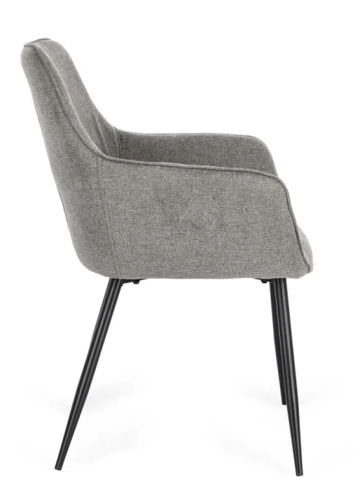 Bizzotto Sedie>SEDIA IN TESSUTO GRIGIO SCURO - CORA