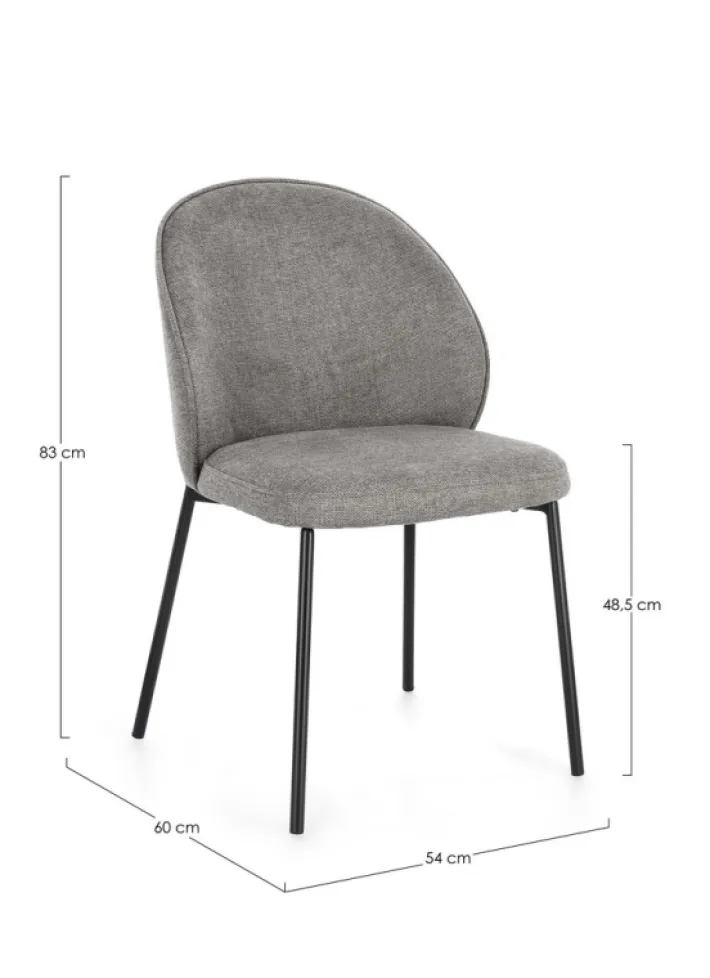 Bizzotto Sedie>SEDIA IN TESSUTO GRIGIO SCURO - WENDY
