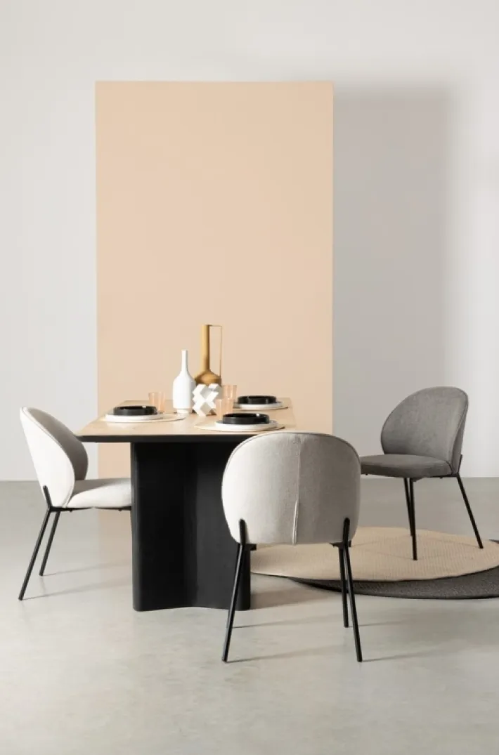 Bizzotto Sedie>SEDIA IN TESSUTO GRIGIO SCURO - WENDY