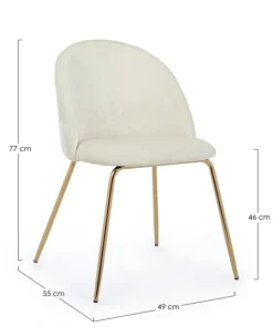 Bizzotto Sedie>SEDIA IN VELLUTO BIANCO - TANYA