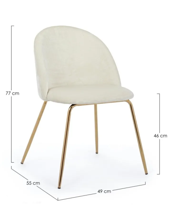 Bizzotto Sedie>SEDIA IN VELLUTO BIANCO - TANYA