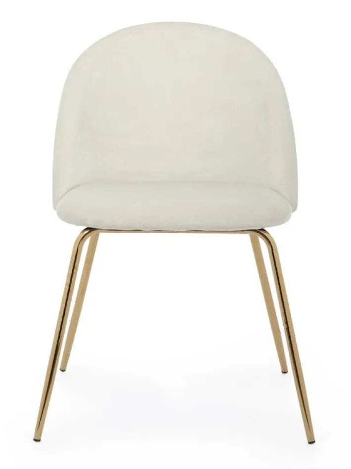 Bizzotto Sedie>SEDIA IN VELLUTO BIANCO - TANYA