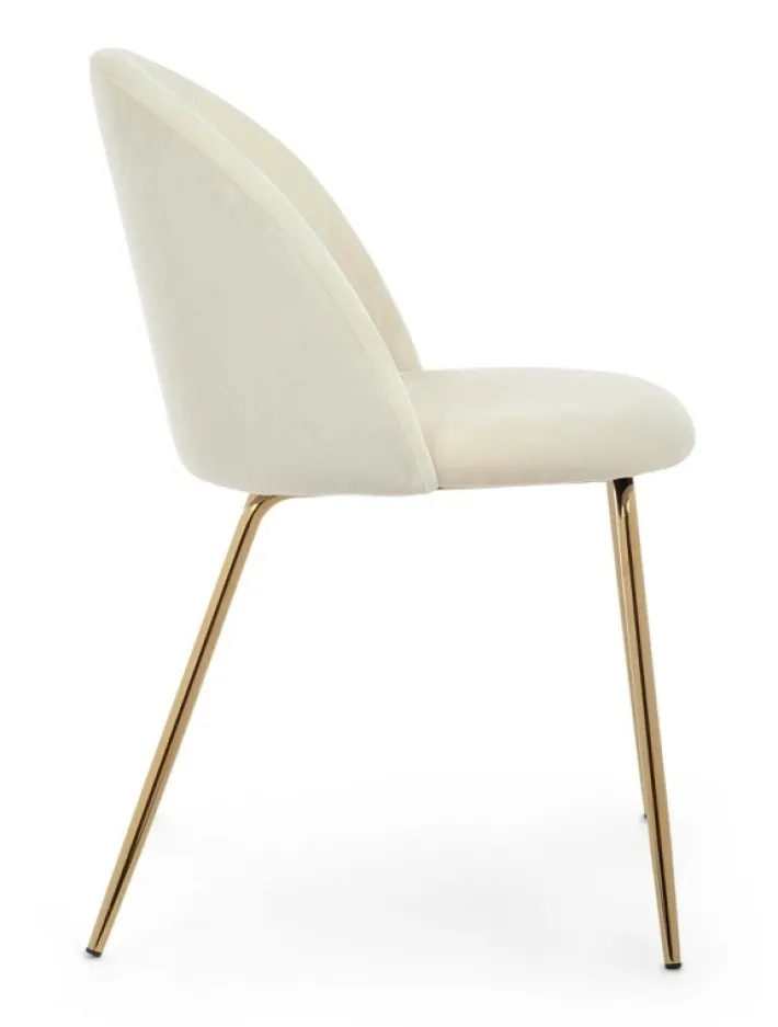 Bizzotto Sedie>SEDIA IN VELLUTO BIANCO - TANYA