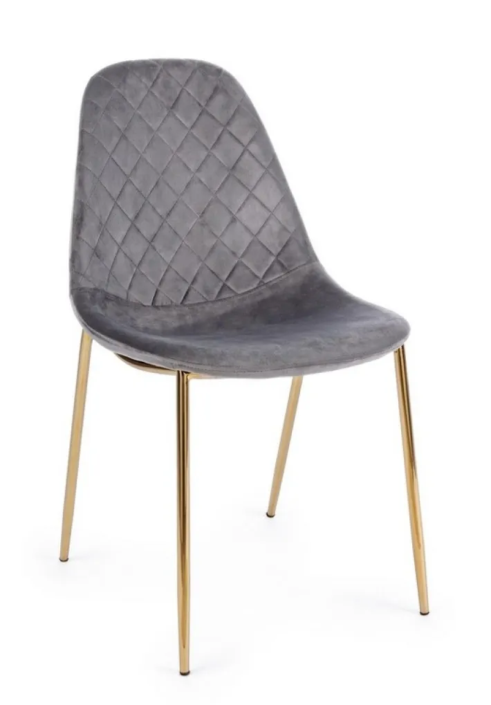 Bizzotto Sedie>SEDIA IN VELLUTO GRIGIO SCURO - TERRY