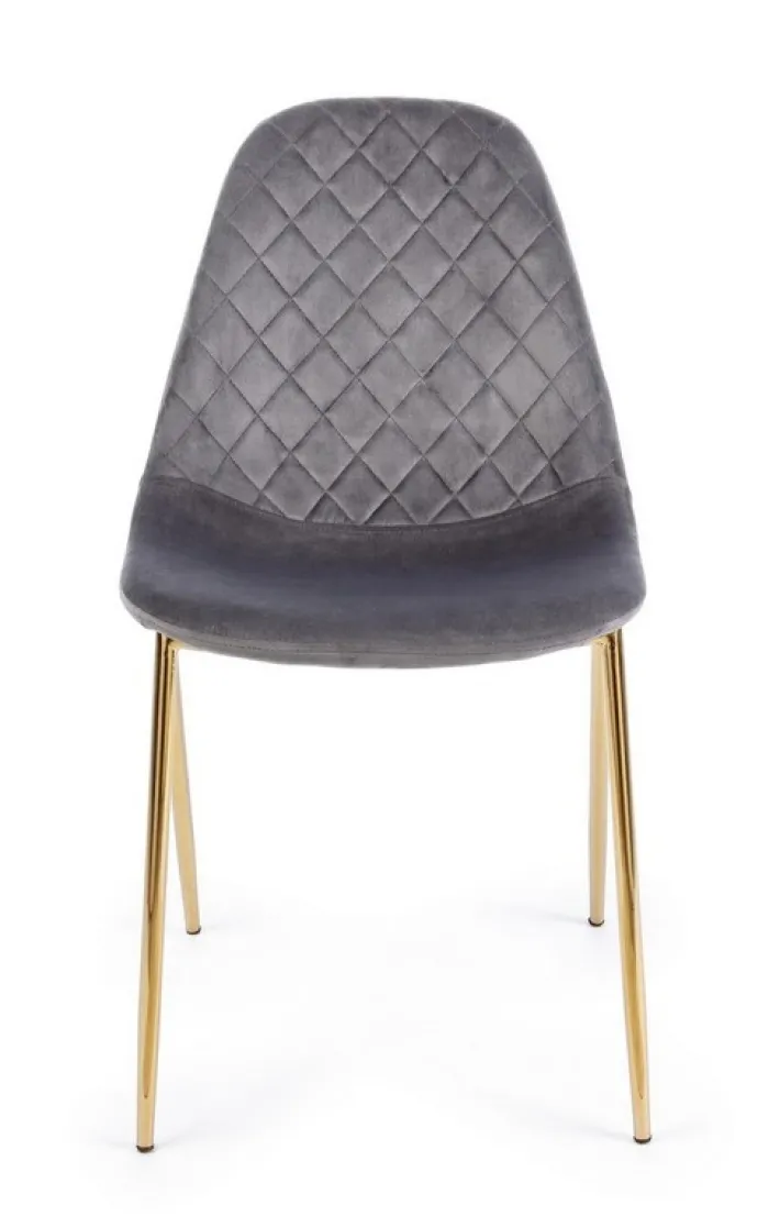 Bizzotto Sedie>SEDIA IN VELLUTO GRIGIO SCURO - TERRY