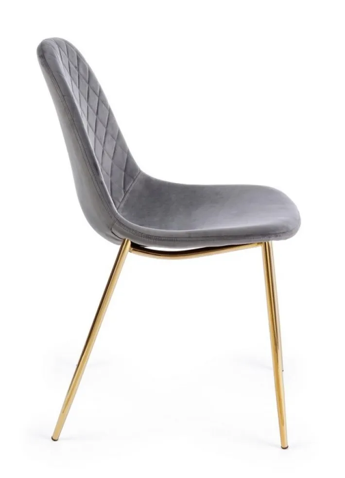 Bizzotto Sedie>SEDIA IN VELLUTO GRIGIO SCURO - TERRY