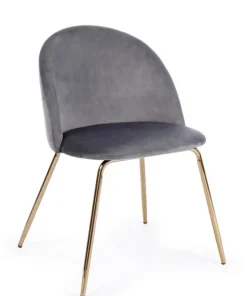 Bizzotto Sedie>SEDIA IN VELLUTO GRIGIO SCURO - TANYA
