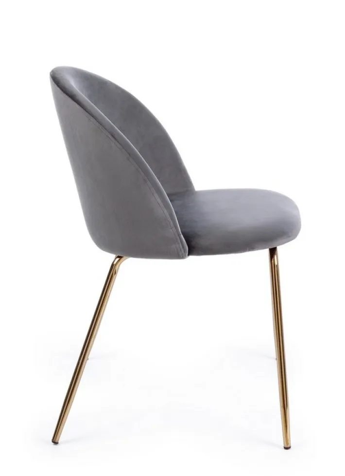 Bizzotto Sedie>SEDIA IN VELLUTO GRIGIO SCURO - TANYA