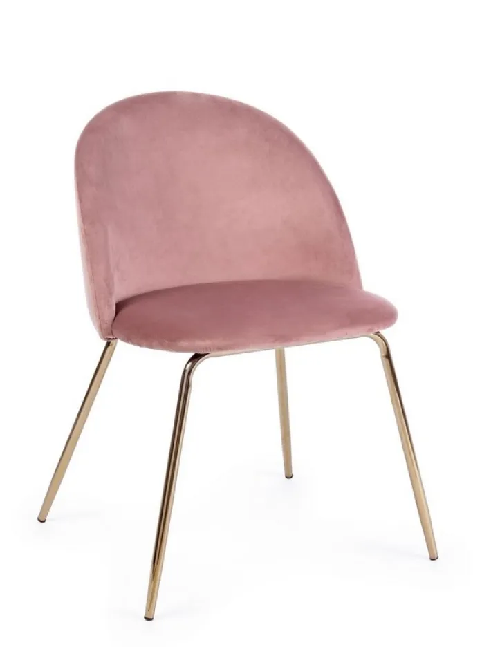 Bizzotto Sedie>SEDIA IN VELLUTO ROSA - TANYA