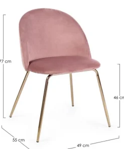 Bizzotto Sedie>SEDIA IN VELLUTO ROSA - TANYA