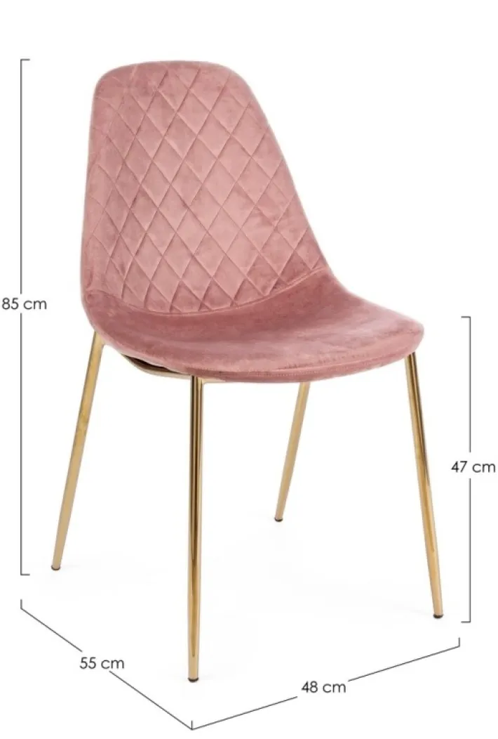 Bizzotto Sedie>SEDIA IN VELLUTO ROSA - TERRY
