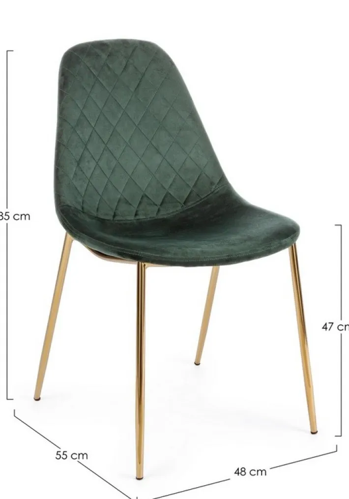 Bizzotto Sedie>SEDIA IN VELLUTO VERDE - TERRY