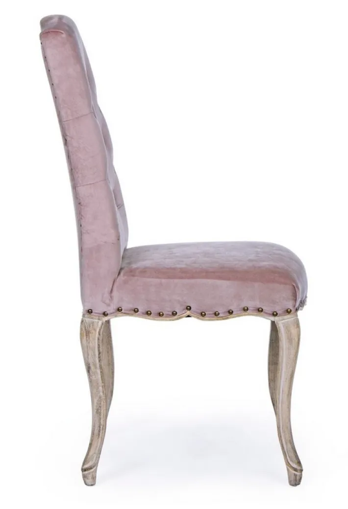 Bizzotto Sedie>SEDIA IN VELLUTO WOODROSE - DIVA