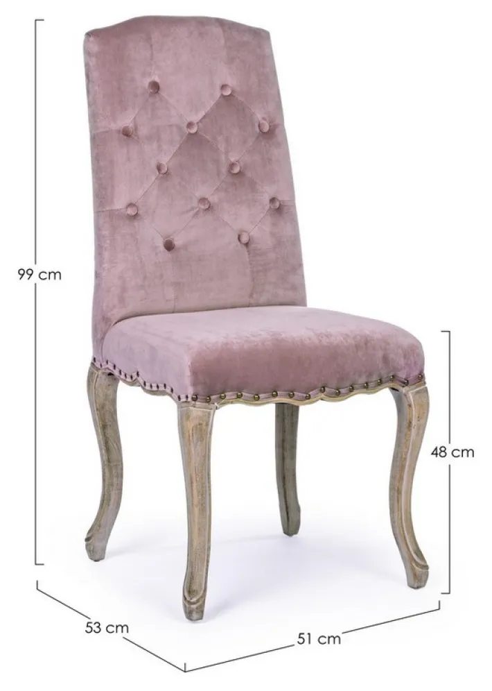 Bizzotto Sedie>SEDIA IN VELLUTO WOODROSE - DIVA