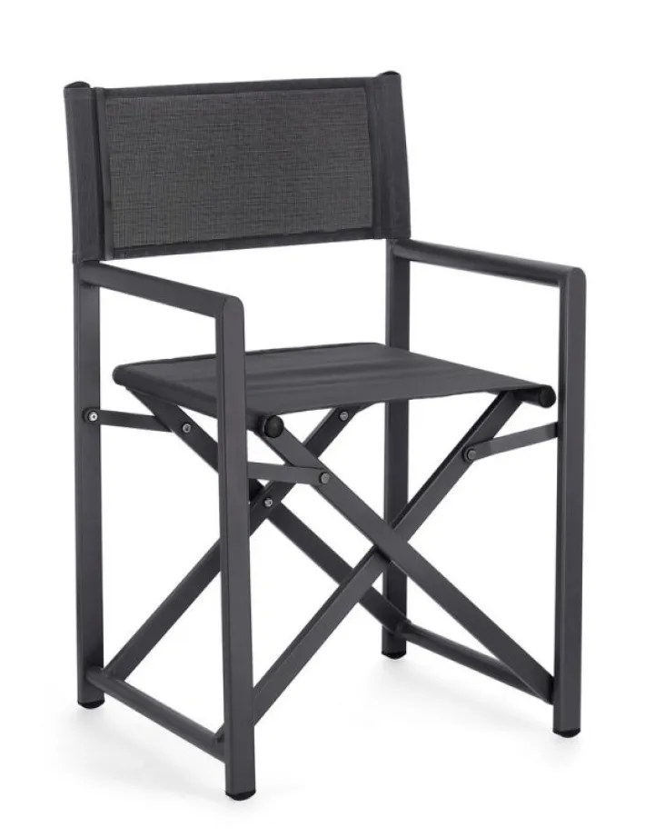 Bizzotto Sedie>SEDIA REGISTA IN ALLUMINIO GRIGIO SCURO - TAYLOR