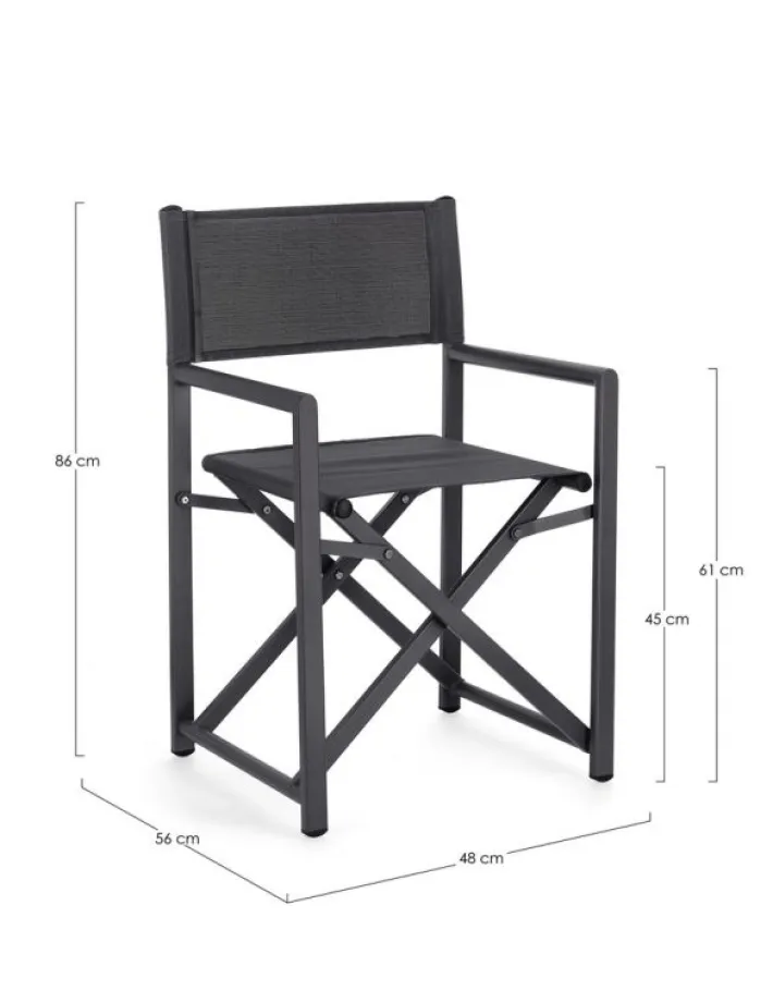 Bizzotto Sedie>SEDIA REGISTA IN ALLUMINIO GRIGIO SCURO - TAYLOR