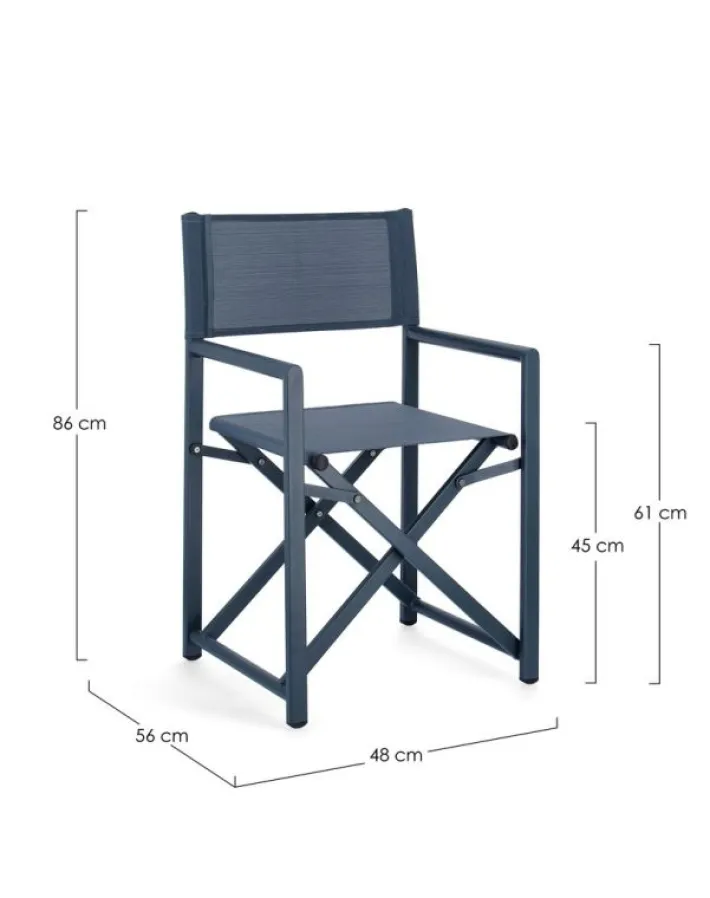 Bizzotto Sedie>SEDIA REGISTA IN ALLUMINIO NAVY - TAYLOR