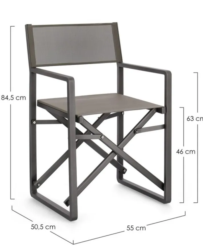 Bizzotto Sedie>SEDIA REGISTA IN ALLUMINIO ANTRACITE CX23 - KONNOR