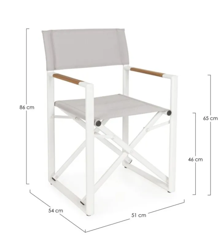 Bizzotto Sedie>SEDIA REGISTA IN ALLUMINIO PIEGHEVOLE BIANCO YK11 - LAGUN