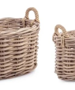 Bizzotto Ceste Decorative>SET2 CESTA 2M MALANG OV GRIGIO