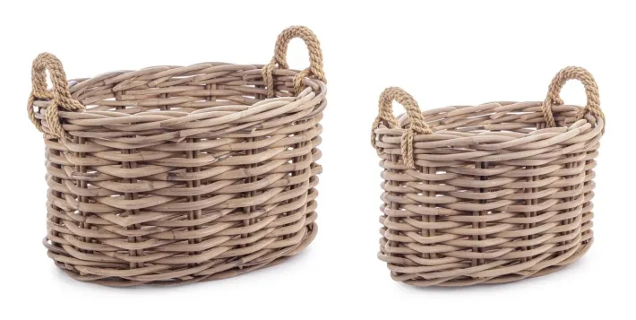 Bizzotto Ceste Decorative>SET2 CESTA 2M MALANG OV GRIGIO