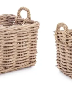Bizzotto Ceste Decorative>SET2 CESTA 2M MALANG RETT GRIGIO