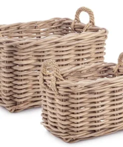 Bizzotto Ceste Decorative>SET2 CESTA 2M MALANG RETT GRIGIO
