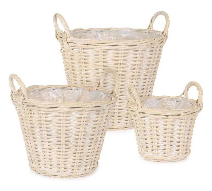 Bizzotto Ceste Decorative>SET3 CESTA 2M RANDY SVAS SBIANCATO