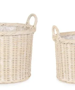 Bizzotto Ceste Decorative>SET2 CESTA 2M RANDY TO SBIANCATO
