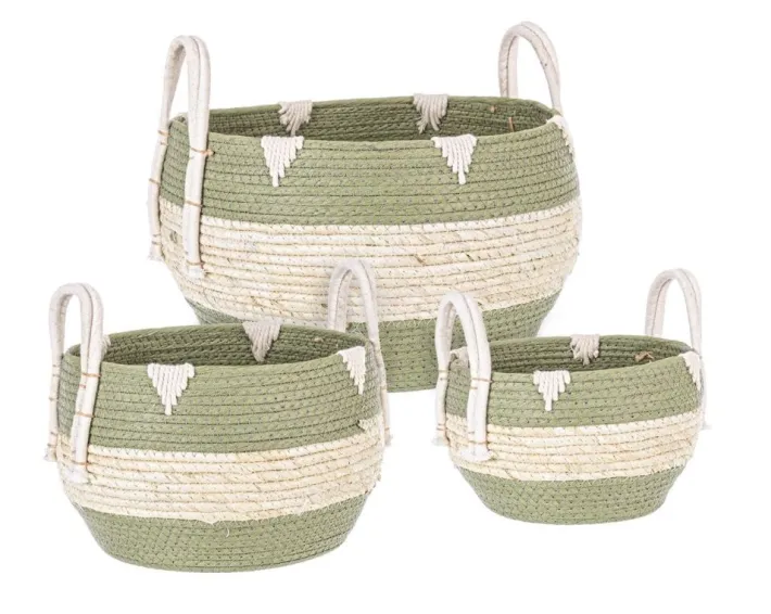 Bizzotto Ceste Decorative>SET3 CESTA 2M THELMA VERDE BOMB