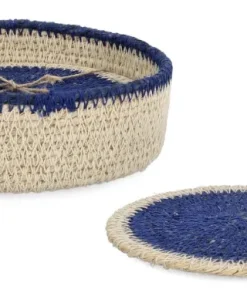 Bizzotto Ceste Decorative>SET1 CESTINO GIANG-4 S.BICCHIERE NAT BLU