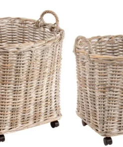 Bizzotto Ceste Decorative>SET2 CESTO C-RUOTE WARNA
