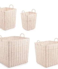 Bizzotto Ceste Decorative>SET4 CESTO 2M NARRA QU SBIANCATO