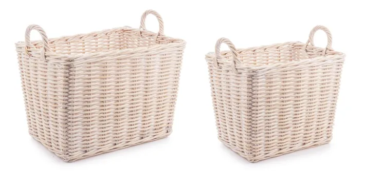 Bizzotto Ceste Decorative>SET2 CESTO 2M NARRA SBIANCATO S