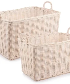 Bizzotto Ceste Decorative>SET2 CESTO 2M NARRA SBIANCATO M