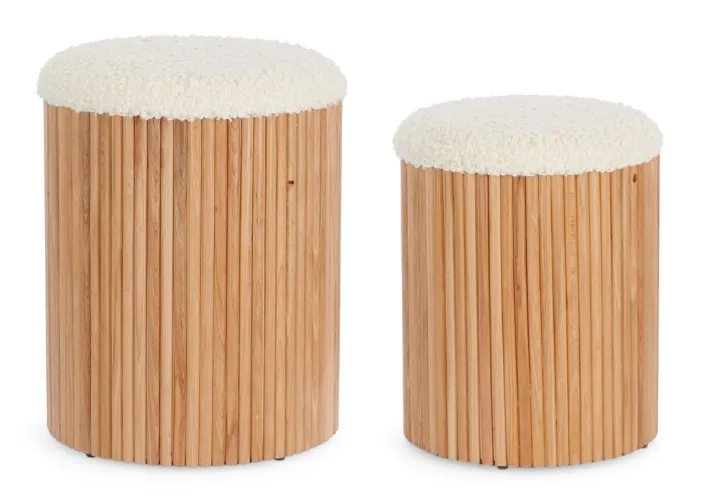 Bizzotto Pouf>SET2 POUF CONTENITORE IN TESSUTO NATURALE - NEDA
