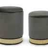 Bizzotto Pouf>SET2 POUF CONTENITORE IN VELLUTO GRIGIO SCURO - MILENA