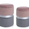 Bizzotto Pouf>SET2 POUF CONTENITORE ROSA GRIGIO - POLINA