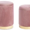 Bizzotto Pouf>SET2 POUF CONTENITORE ROSA ANTICO - POLINA