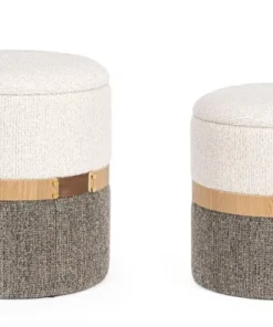 Bizzotto Pouf>SET2 POUF CONTENITORE TANYA BIA-GRIGIO