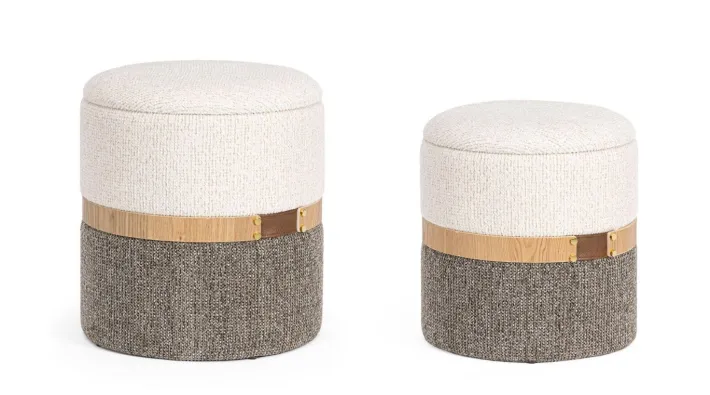 Bizzotto Pouf>SET2 POUF CONTENITORE TANYA BIA-GRIGIO