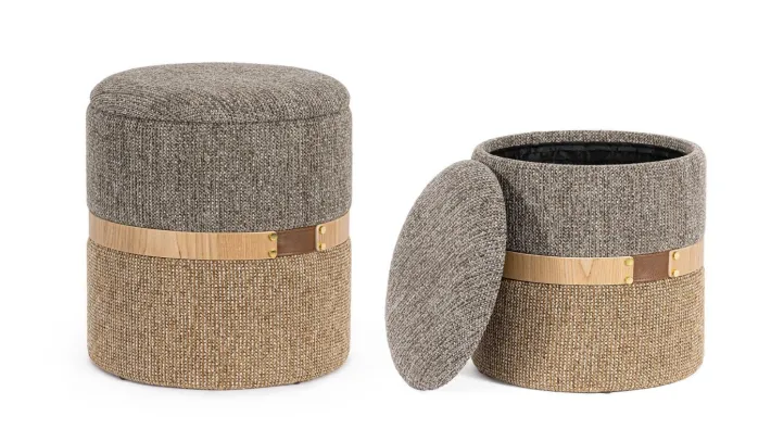 Bizzotto Pouf>SET2 POUF CONTENITORE TANYA SAVANA