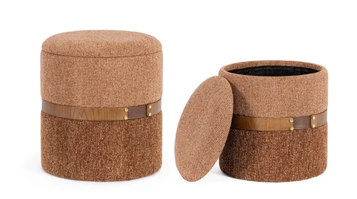 Bizzotto Pouf>SET2 POUF CONTENITORE TANYA GINGER