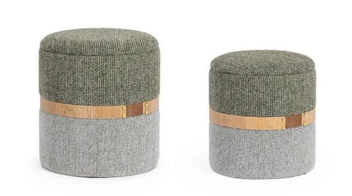 Bizzotto Pouf>SET2 POUF CONTENITORE TANYA FOG