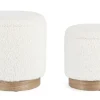 Bizzotto Pouf>SET2 POUF CONTENITORE ZOYA BIANCO TEDDY