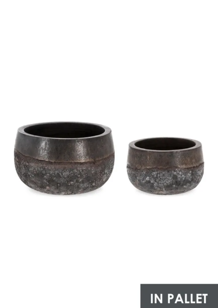 Bizzotto Vasi E Coprivasi>SET2 P.VASO DUYEN TONDO BASSO RUSTY